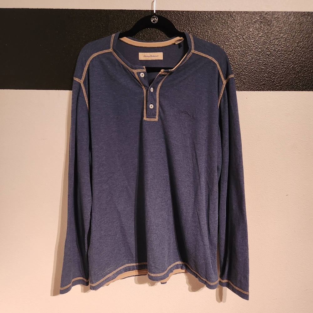 Tommy Bahama Indigo Long Sleeve Henley Size XL